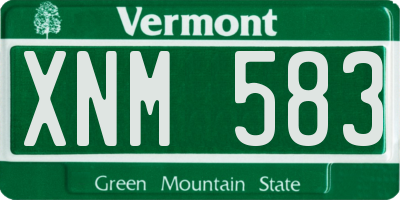 VT license plate XNM583