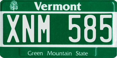 VT license plate XNM585