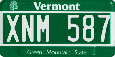 VT license plate XNM587
