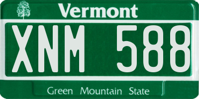 VT license plate XNM588