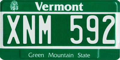 VT license plate XNM592