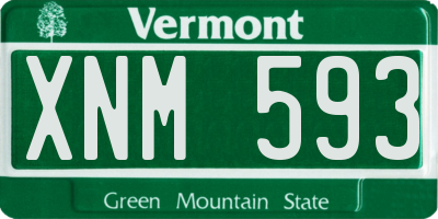 VT license plate XNM593