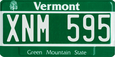 VT license plate XNM595