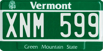 VT license plate XNM599