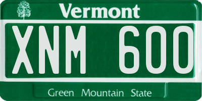 VT license plate XNM600