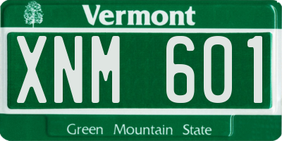 VT license plate XNM601