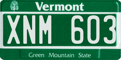 VT license plate XNM603