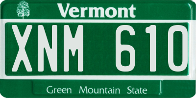 VT license plate XNM610