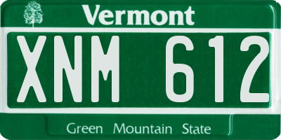 VT license plate XNM612