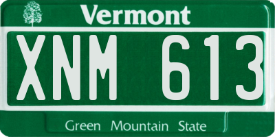 VT license plate XNM613