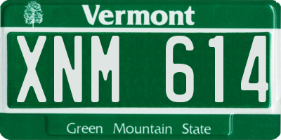 VT license plate XNM614
