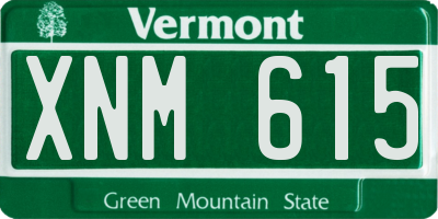 VT license plate XNM615