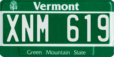 VT license plate XNM619