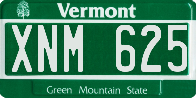VT license plate XNM625