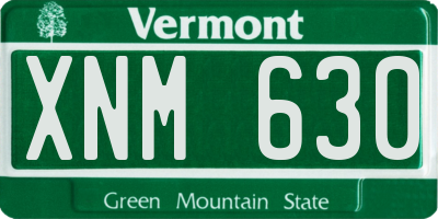 VT license plate XNM630