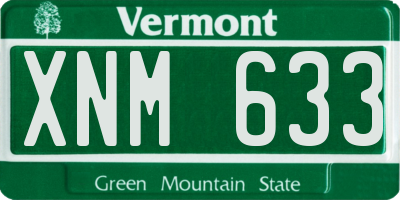 VT license plate XNM633