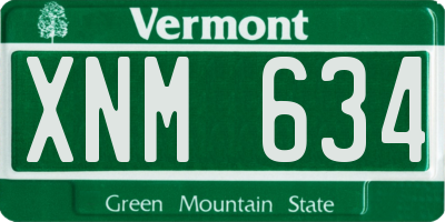 VT license plate XNM634