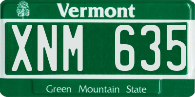 VT license plate XNM635