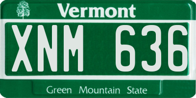 VT license plate XNM636