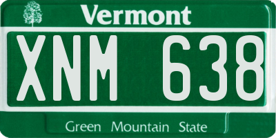 VT license plate XNM638