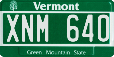 VT license plate XNM640