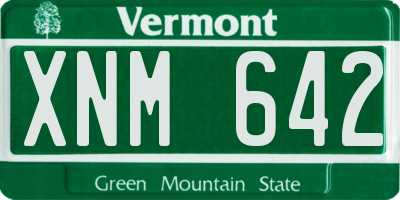 VT license plate XNM642