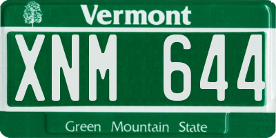 VT license plate XNM644