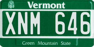 VT license plate XNM646