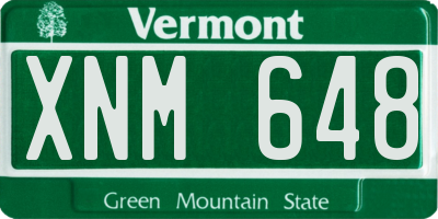 VT license plate XNM648