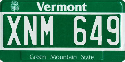 VT license plate XNM649