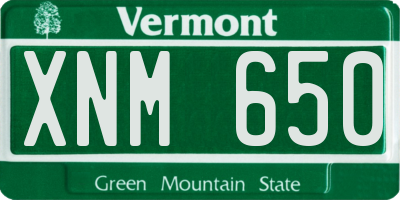VT license plate XNM650
