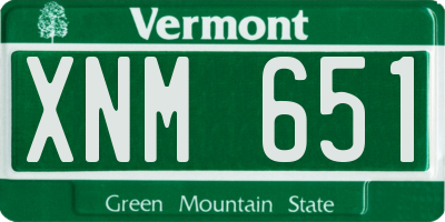 VT license plate XNM651