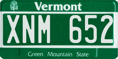 VT license plate XNM652