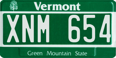 VT license plate XNM654