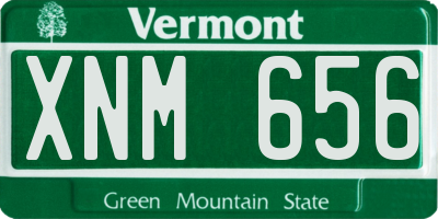 VT license plate XNM656
