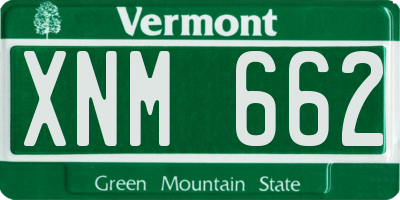 VT license plate XNM662