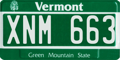 VT license plate XNM663