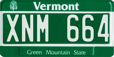 VT license plate XNM664