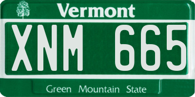 VT license plate XNM665