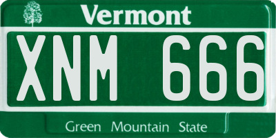 VT license plate XNM666