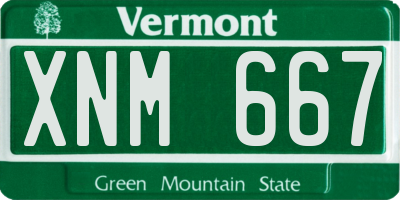 VT license plate XNM667