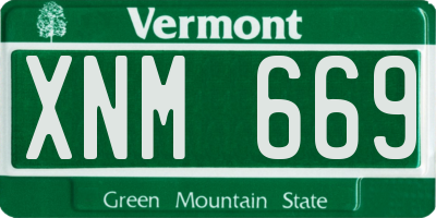 VT license plate XNM669