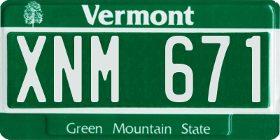 VT license plate XNM671