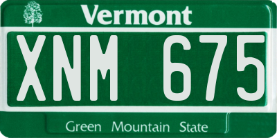 VT license plate XNM675
