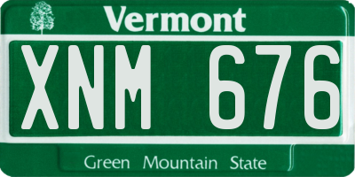 VT license plate XNM676