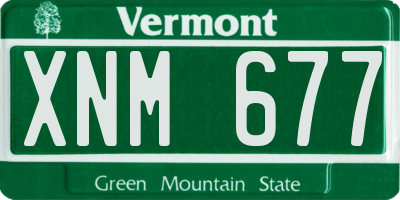 VT license plate XNM677