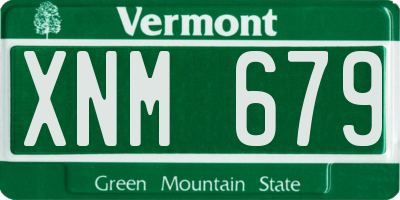 VT license plate XNM679