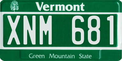 VT license plate XNM681