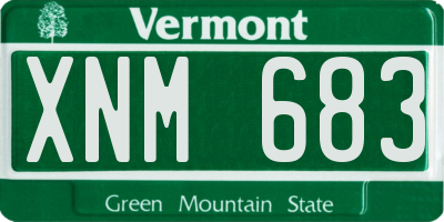 VT license plate XNM683