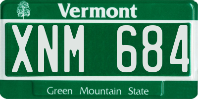 VT license plate XNM684